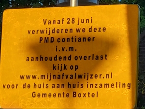 BOVENGRONDSE PMD-VERZAMELCONTAINERS VERDWIJNEN IN BOXTEL EN LIEMPDE